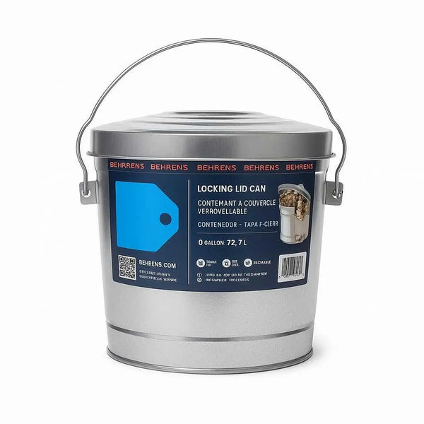 6 gallon rust proof galvanized steel locking lid trash can for indoor and outdoor storage