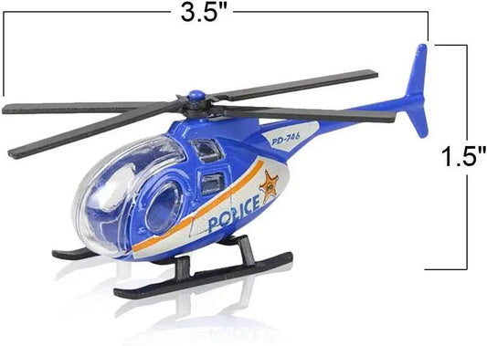 ArtCreativity Diecast Helicopter Toy - Pack of 4 - Police, Fire Engine, EMS, and Military Diecast Toy Choppers with Spinning Propellers, Birthday Party Favors for Boys and Girls