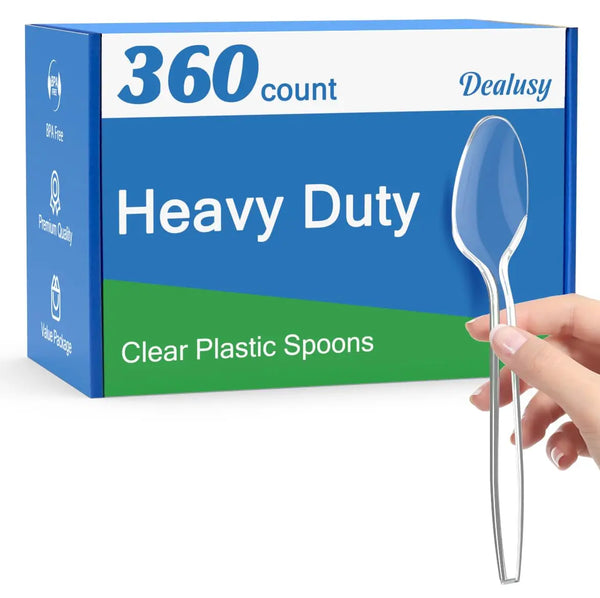 360 Count Clear Plastic Spoons Disposable, BPA-Free, Heat Resistant, Solid and Durable Disposable Spoons Heavy Duty Bulk, Premium Spoons plastic disposable for Party Supply Trendikart – Shop Trending Products Online in Pakistan