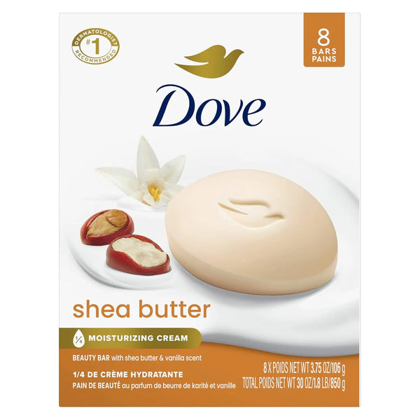 Dove Beauty Bar Soap Shea Butter, 8 Bars for Nourished, Radiant Skin, Enriches Skin 3.75 oz Trendikart – Shop Trending Products Online in Pakistan