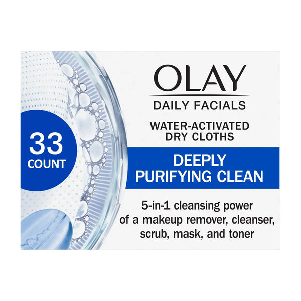 Olay Daily Facials, Daily Clean Makeup Removing Facial Cleansing Wipes, 5-in-1 Water Activated Cloths, Exfoliates, Tones and Hydrates Skin, 66 count Trendikart – Shop Trending Products Online in Pakistan