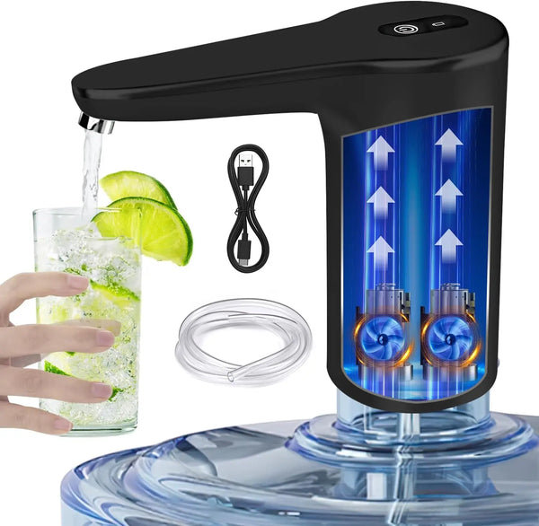 VINMEN Water Dispenser for 5 Gallon Bottle, USB Charging Electric Water Pump for 2-5 Gallon, Portable for Home, Kitchen, and Camping - Black Digital AM Trendikart – Shop Trending Products Online in Pakistan