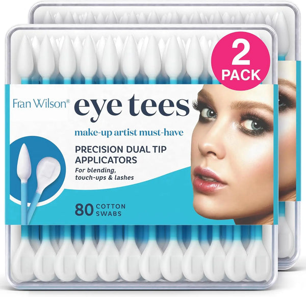Fran Wilson EYE TEES COTTON TIPS 80 Count (2 PACK) - Precision Makeup Applicator, Double-sided Swabs with Pointed and Rounded Ends for Perfect Blending, Effective Cleaning and Precise Touch-ups Trendikart – Shop Trending Products Online in Pakistan