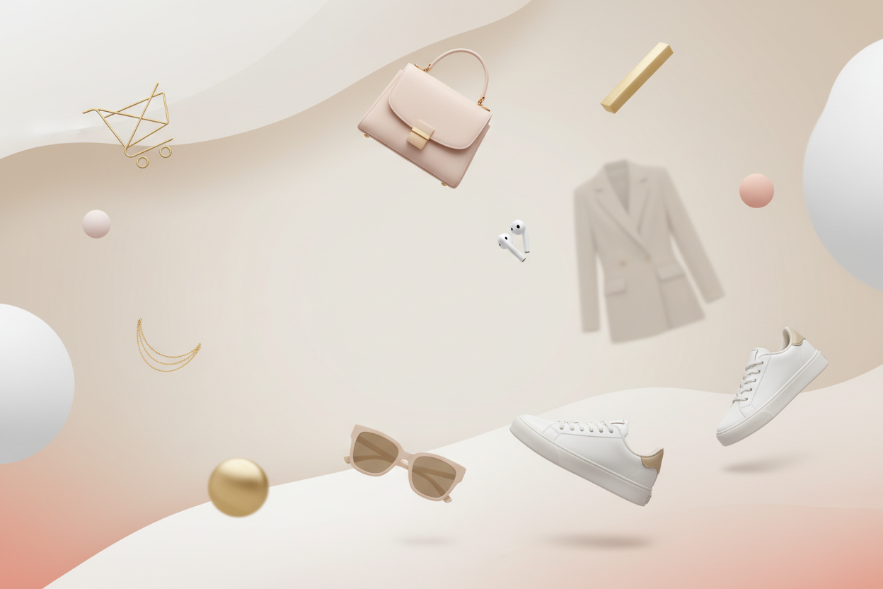 🎨 Style choice — which do you prefer?
a) Minimal flat illustration style (clean icons & soft colors)
b) Realistic photo style (product + lifestyle imagery)
c) 3D modern icons (premium tech-look)

🌈 Color tone — which best fits your brand?
a) White & beige (luxury / lifestyle)
b) Light gray & blue (tech / modern)
c) Pink & nude (fashion / beauty)
d) Custom (you tell me your brand colors)

🛒 Brand type — your store focuses on?
a) Fashion & Lifestyle
b) Beauty / Skincare
c) General Products